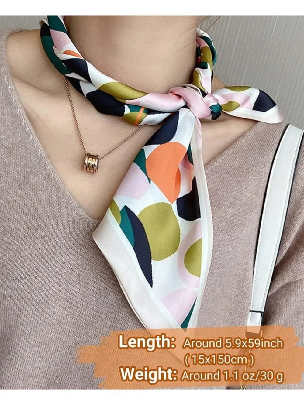 Women's Pink Green Peddle Stylish Satin Headscarf Wrap Lightweight Scarves Scarf